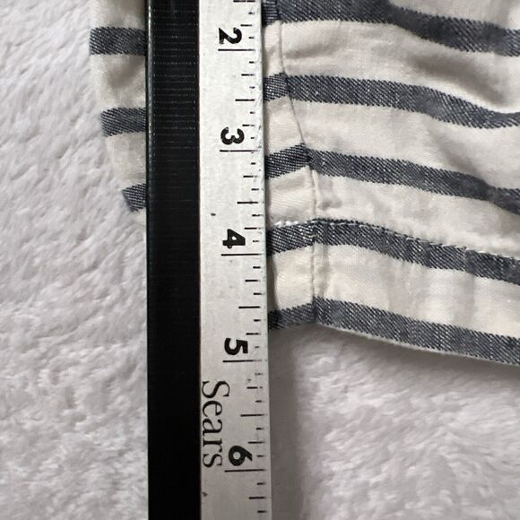 Tommy Hilfiger Shorts Womens 8 White Stripe Flat Front Pockets Linen Blend - Picture 11 of 12